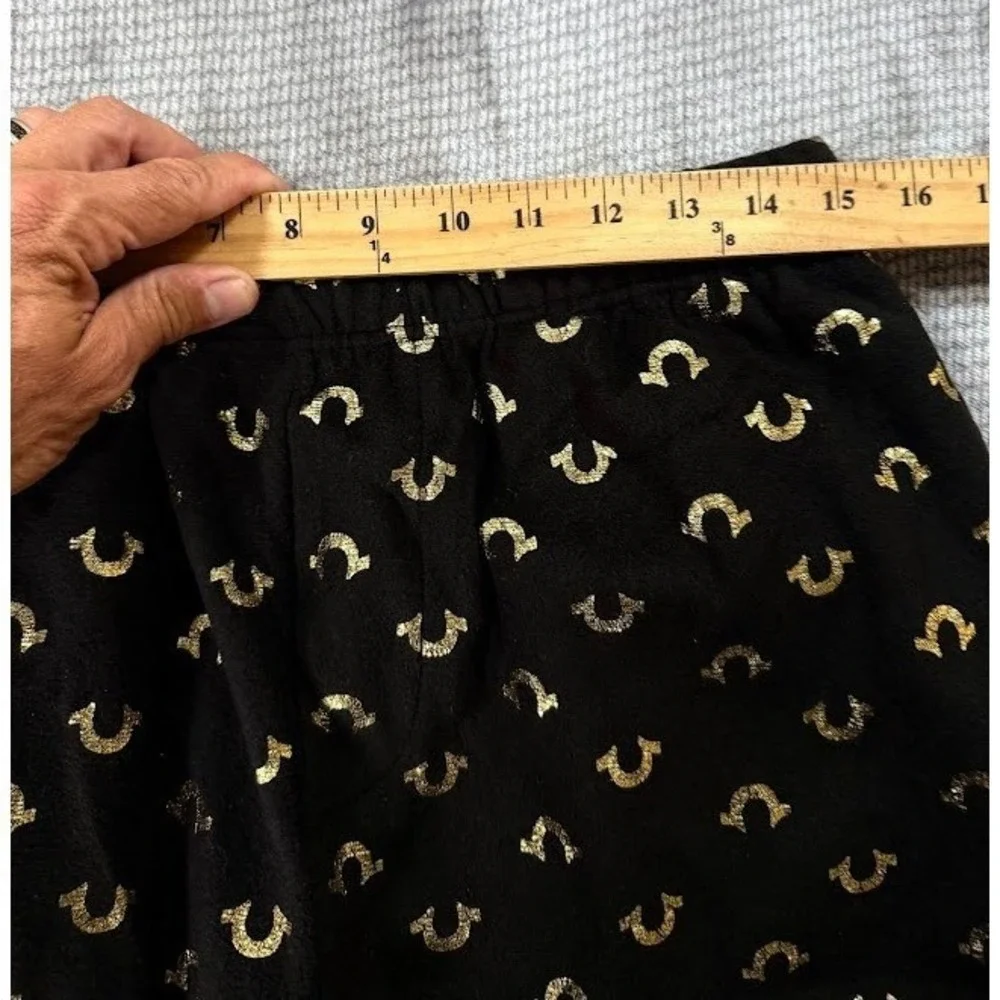 True Religion Mens Black Gold Horseshoe M‎ Lounge Pajama Pants Sleepwear 30X29